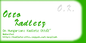 otto kadletz business card